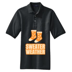 Heavyweight Cotton Pique Polo with Pocket Thumbnail