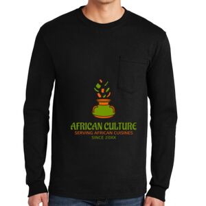 Ultra Cotton ® 100% US Cotton Long Sleeve T Shirt with Pocket Thumbnail