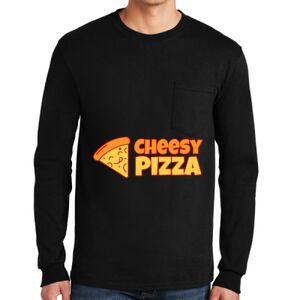 Ultra Cotton ® 100% US Cotton Long Sleeve T Shirt with Pocket Thumbnail