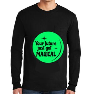 Ultra Cotton ® 100% US Cotton Long Sleeve T Shirt with Pocket Thumbnail